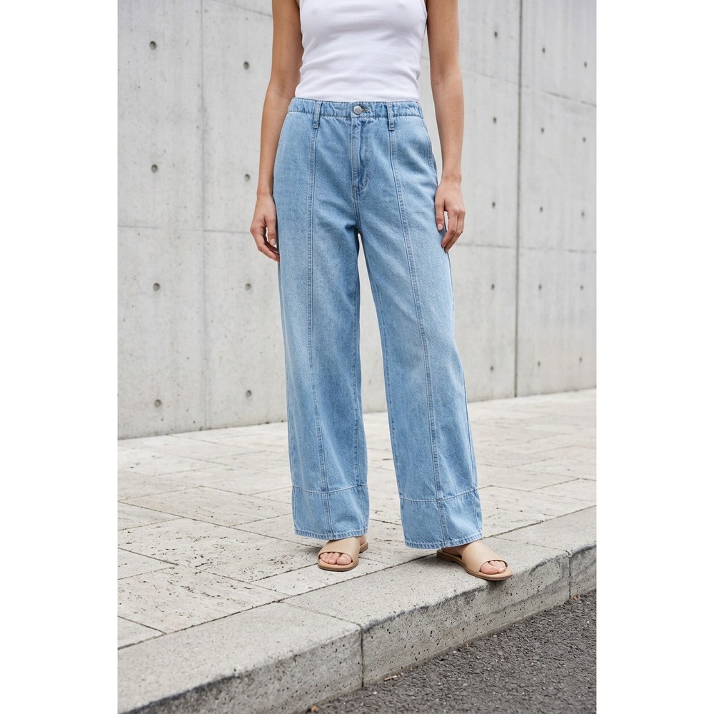 Banjara Wide Barrel Leg Seam Detail Jeans Light Wash Blue Denim 11/29 Y2K Boho